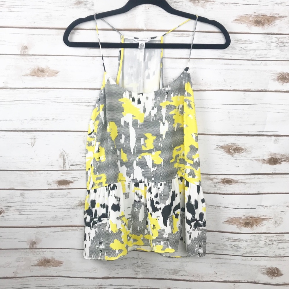 Calvin Klein Abstract Peplum Tank Top Size Medium